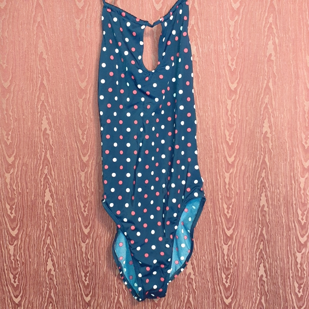 NWT TOMMY HILFIGER 1 PIECE POLKA DOT SWIM SUIT FOR POOL/BEACH/SPA SIZE 12